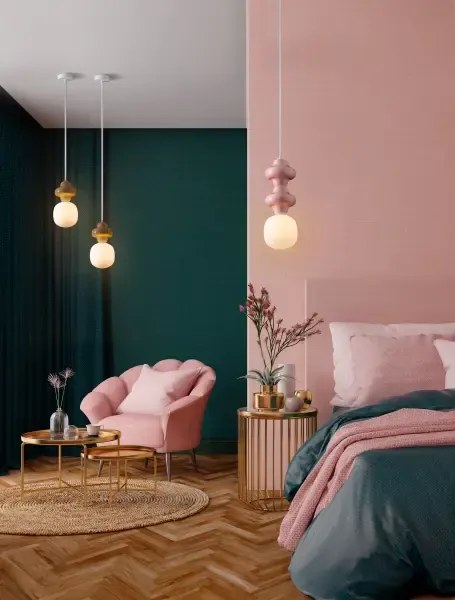 LED ružovo-biely dizajnový luster Clio 2