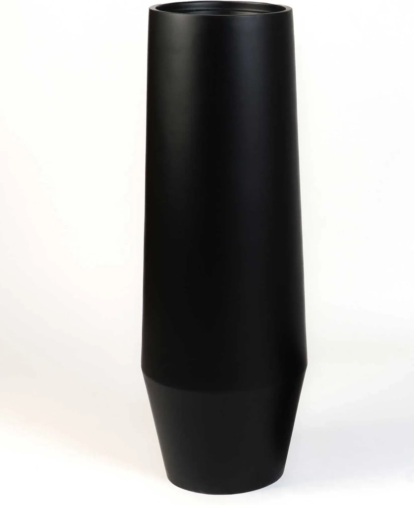 Dizajnový kvetináč BERBELO, sklolaminát, výška 80 cm, čierny mat