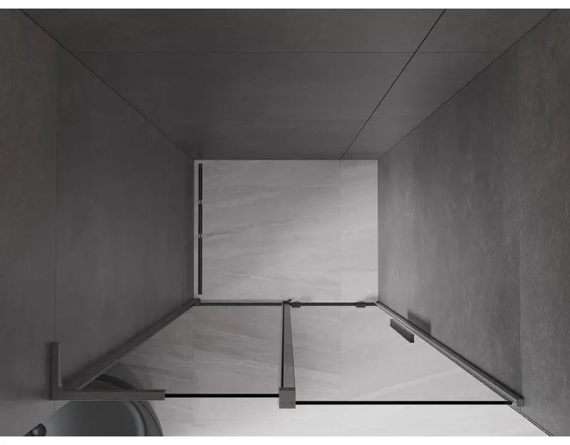 Mexen Velar L, posuvné sprchové dvere do otvoru 100 cm, 8mm šedé sklo, grafit brúsený, 871-100-003-41-66