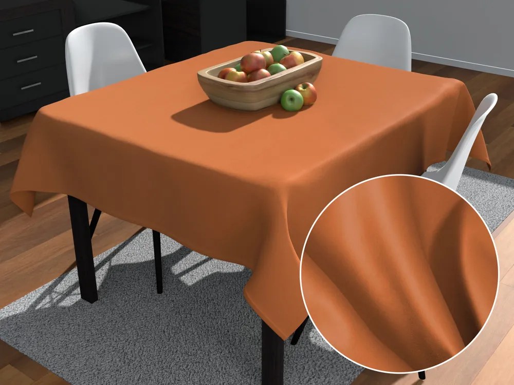 Biante Veľký štvorcový bavlnený saténový obrus ST-008 Škoricový 150x150 cm