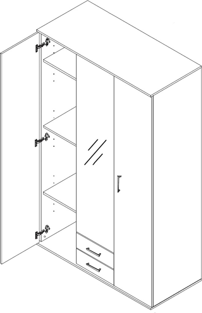 Sconto Šatníková skriňa OTMAR dub sonoma