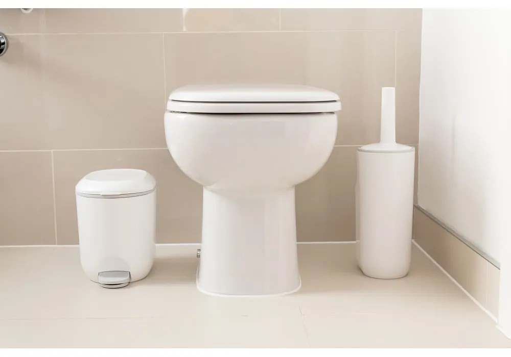 Svetlobéžová WC kefa s úložným priestorom Addis Premium