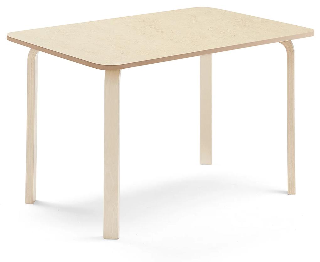 Stôl ELTON, 1200x700x710 mm, linoleum - béžová, breza