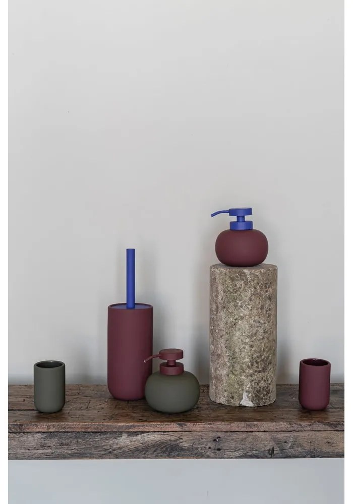 Tmavozelený keramický téglik na zubné kefky Lotus Play – Mette Ditmer Denmark