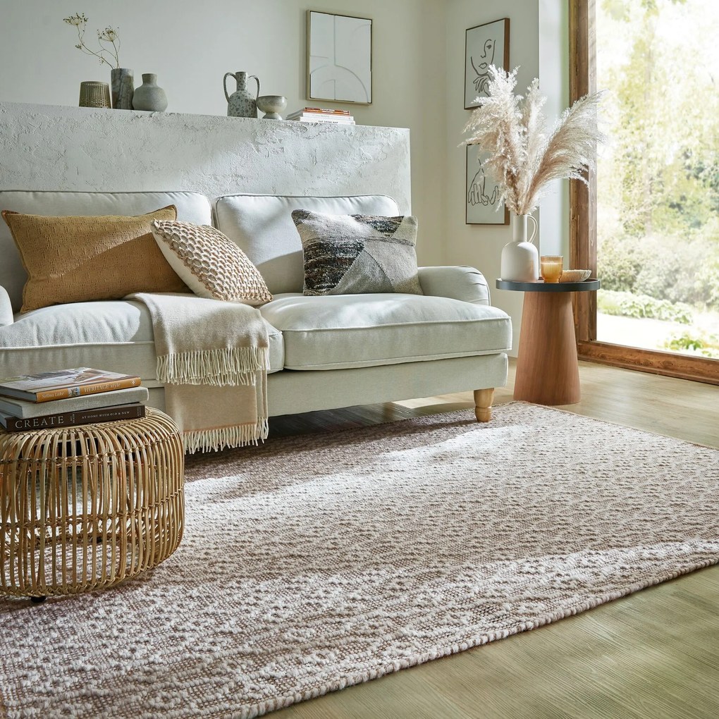 Ručne tkaný kusový koberec Nur Wool Dream Natural, 160x230, béžová, obývacia izba, Flair Rugs
