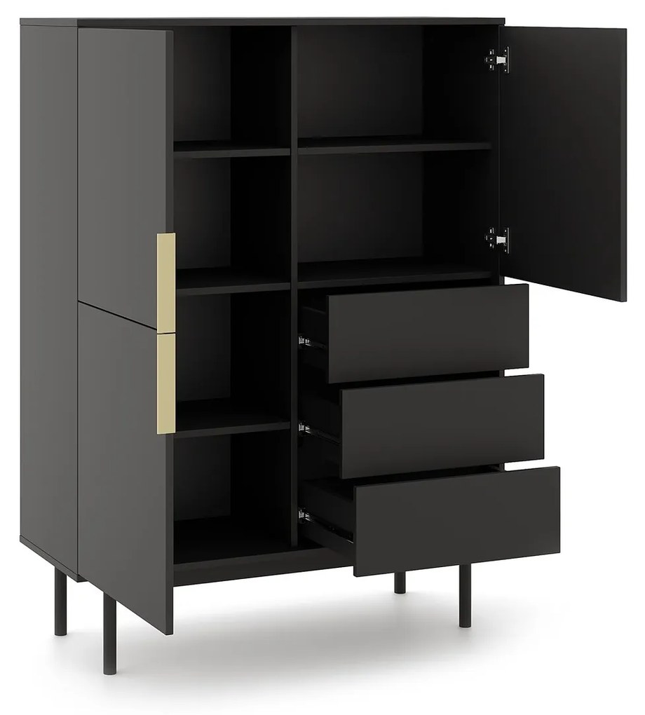 Vysoká komoda Viva 104 cm černá