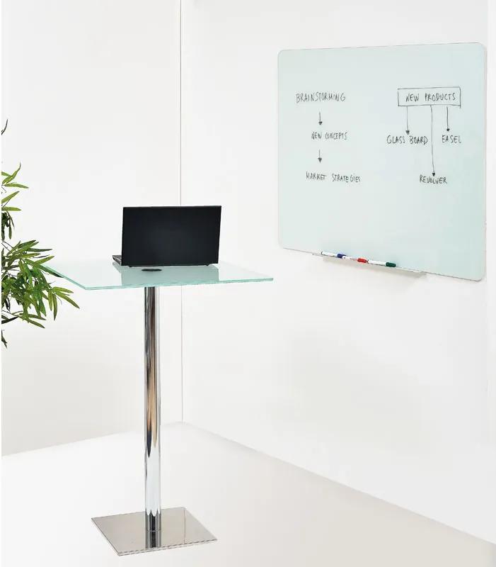 Bi-Office Sklenená popisovacia tabuľa, biela, 900 x 600 mm