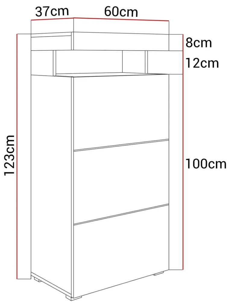 VITRÍNA ALEX BIELY LESK 60 x 123 cm