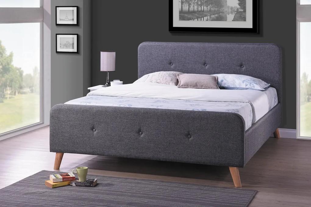 Najlacnejsinabytok MALMO čalúnená posteľ 160x200 cm, šedá »