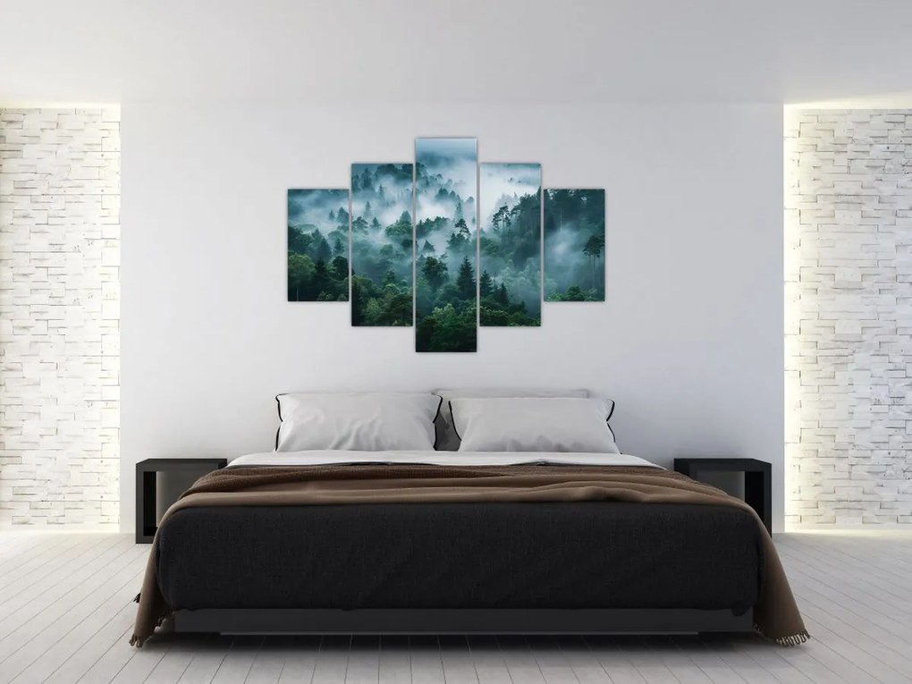 Obraz - Les v hmle (150x105 cm)