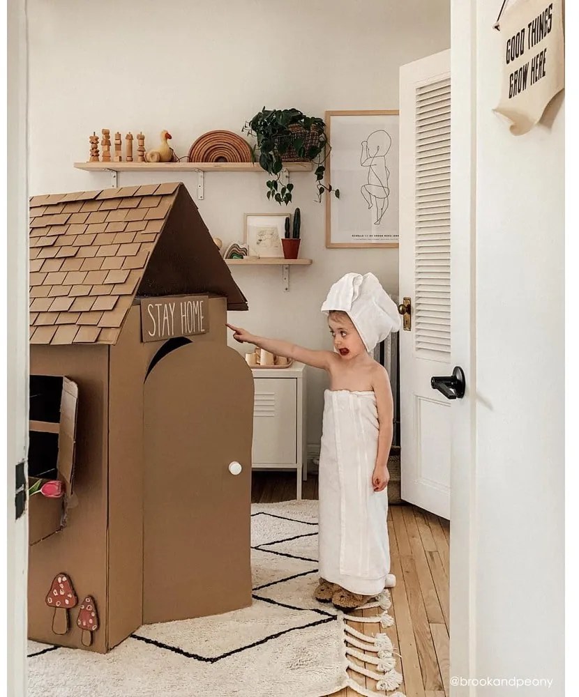 Krémový prateľný ručne tkaný bavlnený koberec 140x200 cm Bereber Beige – Lorena Canals