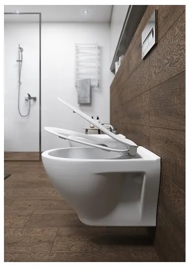 Cersanit K701-147 - Závesné WC s WC sedátkom SAVIO keramika/biela