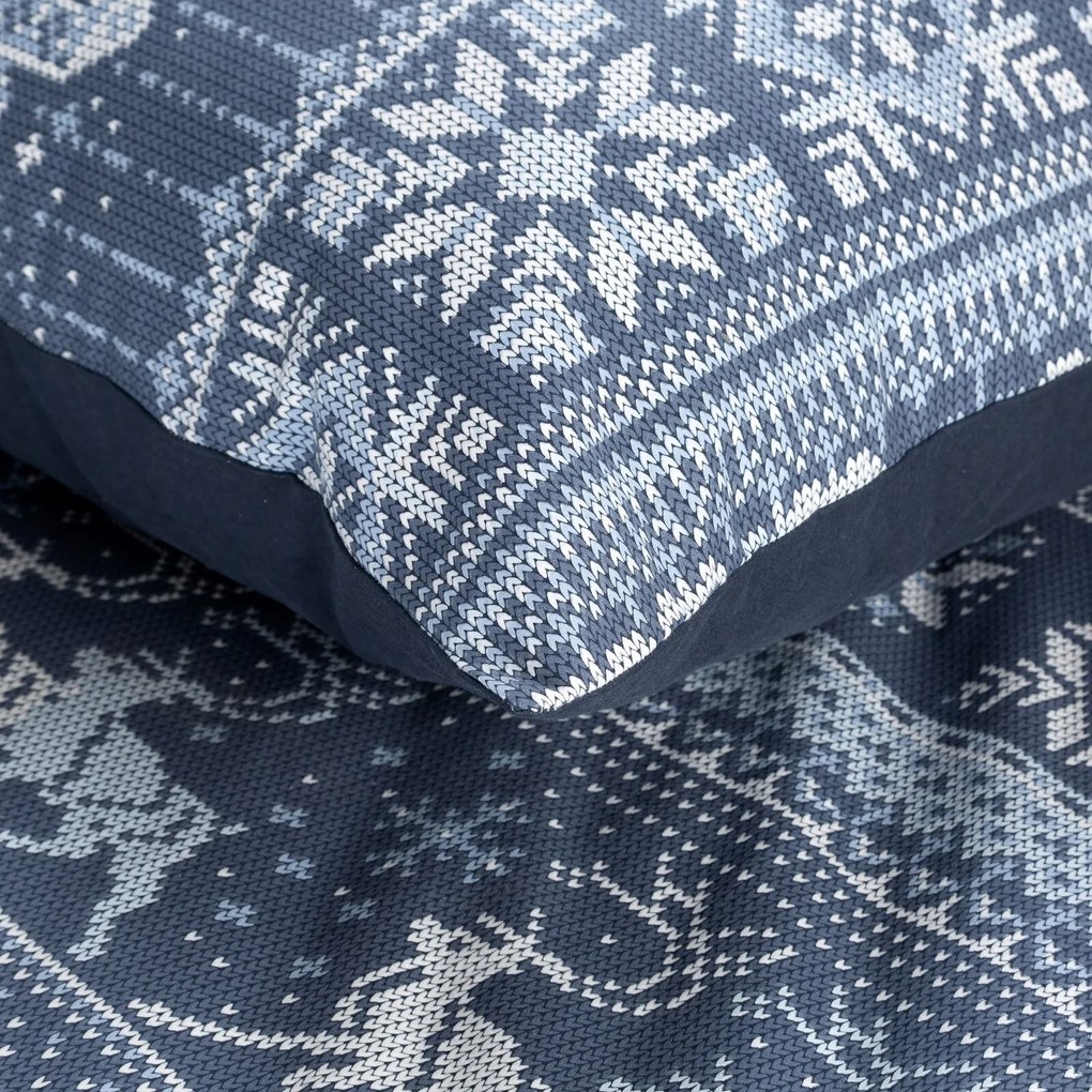 VIANOČNÉ FLANELOVÉ OBLIEČKY FJORD 140X200 CM, 1 KS 70X80 CM VZOROVANÉ