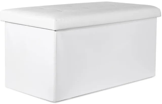 Skladacia lavička s vekom XXL biela