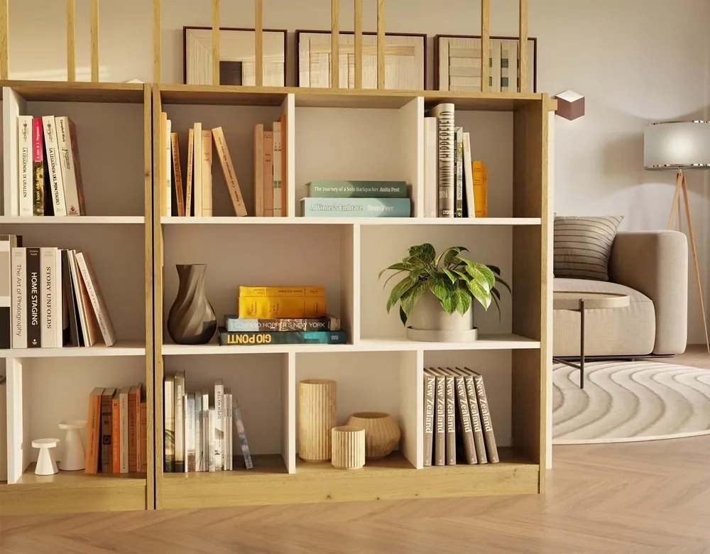 Regál Fiesta 100 cm biely/dub artisan