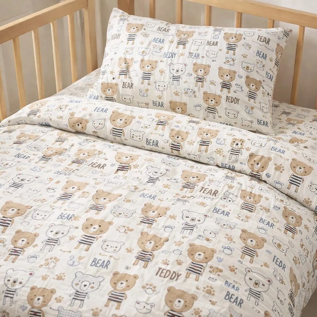 Mušelínové obliečky Teddy Bear - Detský set 130x90cm + 65x45cm