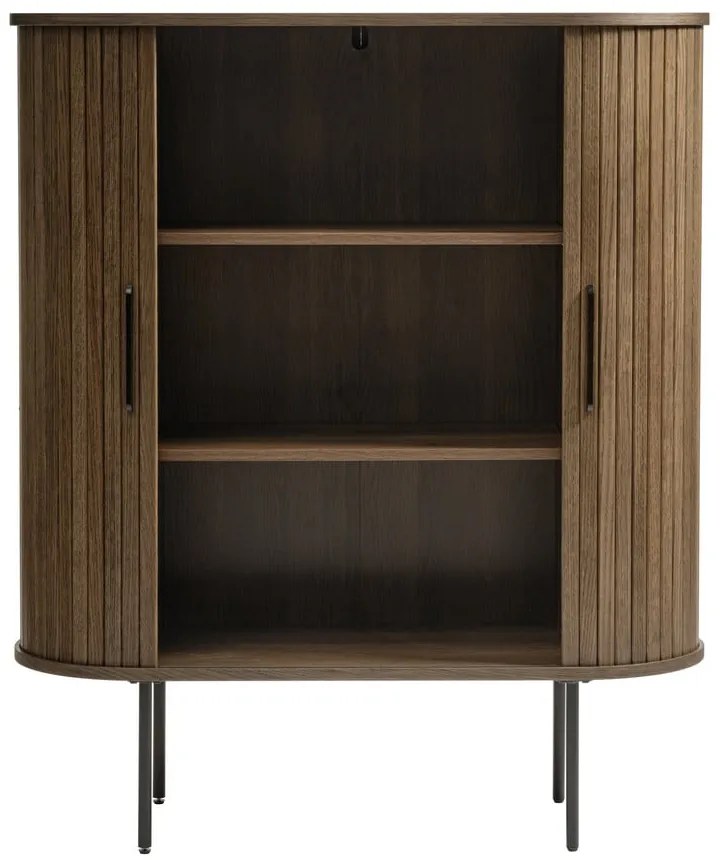 Hnedá skrinka v dekore duba s posuvnými dverami 100x118 cm Nola – Unique Furniture