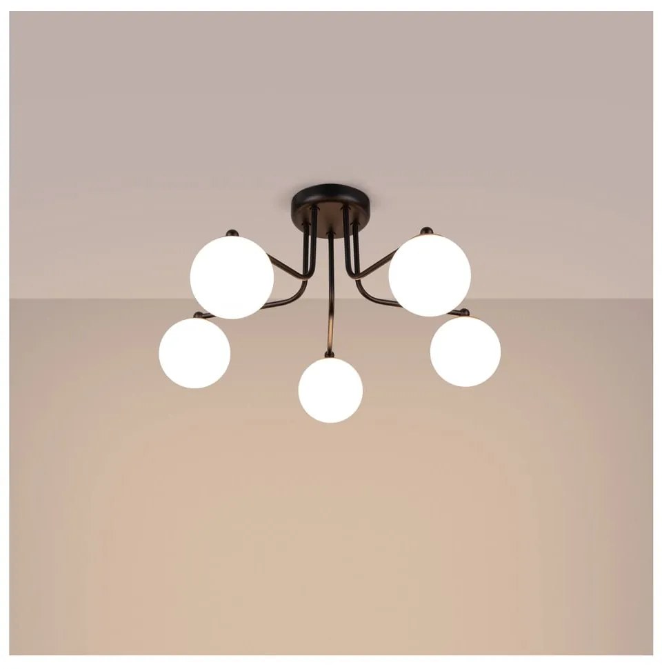 Čierno-biele stropné svietidlo Beam – Sollux