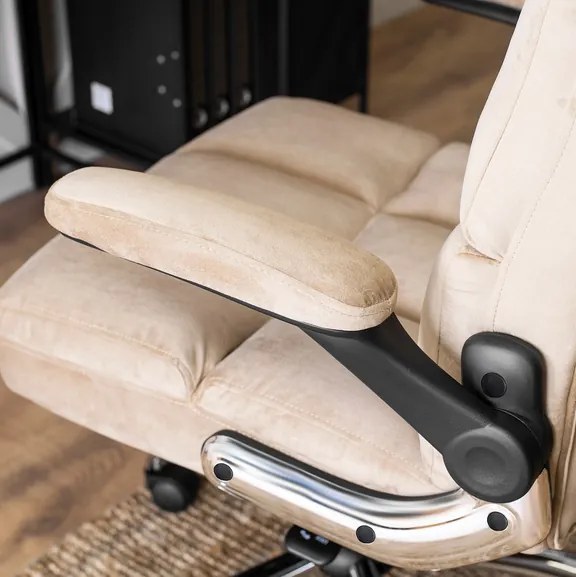 Vintino kancelárska otočná stolička JACOB s chrómovými nohami bežová