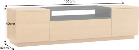 TV-skrinka 47811 Loft 160cm Prírodná/Čierna Dub Dyha - Komfort-nábytok