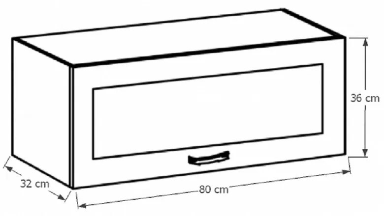 Horná kuchynská skrinka so sklom G80KS Sillina (sosna andersen). Vlastná spoľahlivá doprava až k Vám domov. 1015069