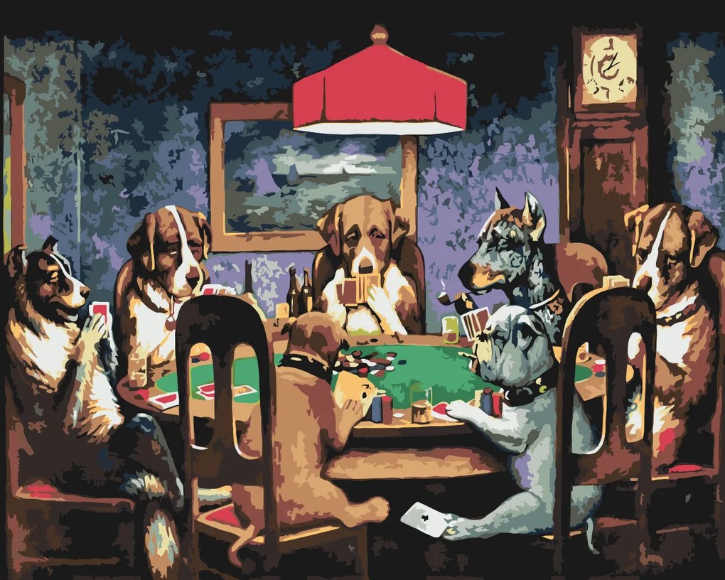 Gario Maľovanie podľa čísel Psie poker Rozmery: 40 x 30 cm, Rámovanie: S vnútorným rámom