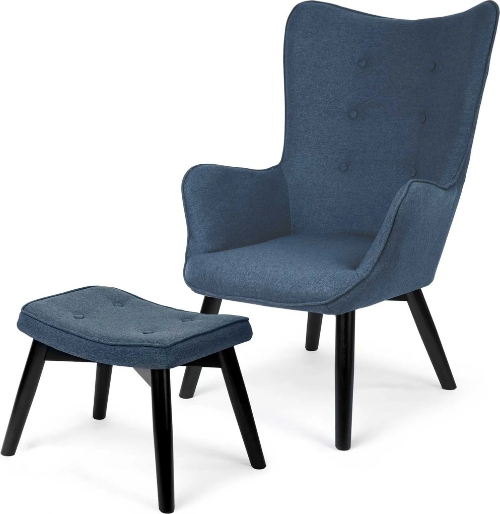 SOFOTEL Kreslo s opierkou na ruky a podnožkou Norse 2045 - modré