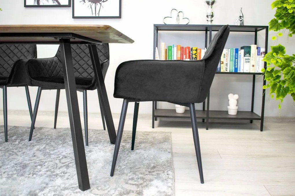 AKCIA Čierna zamatová stolička NOLA II. trieda