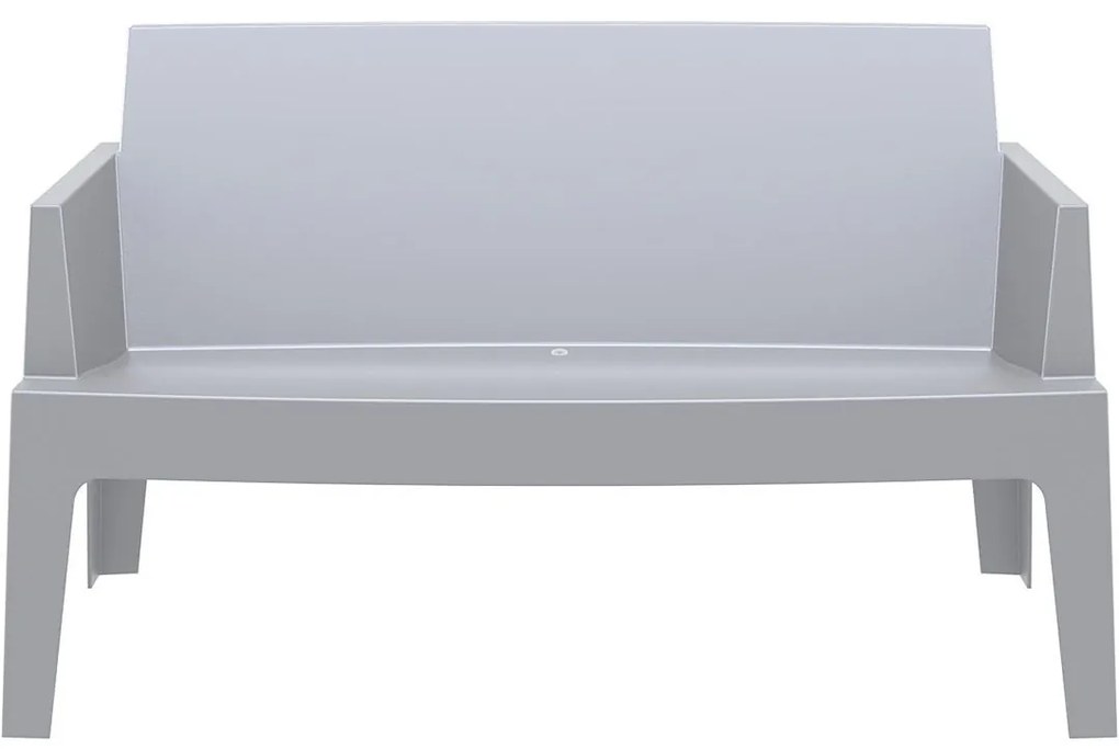 BOX SOFA záhradná lavica s podrúčkami silver grey