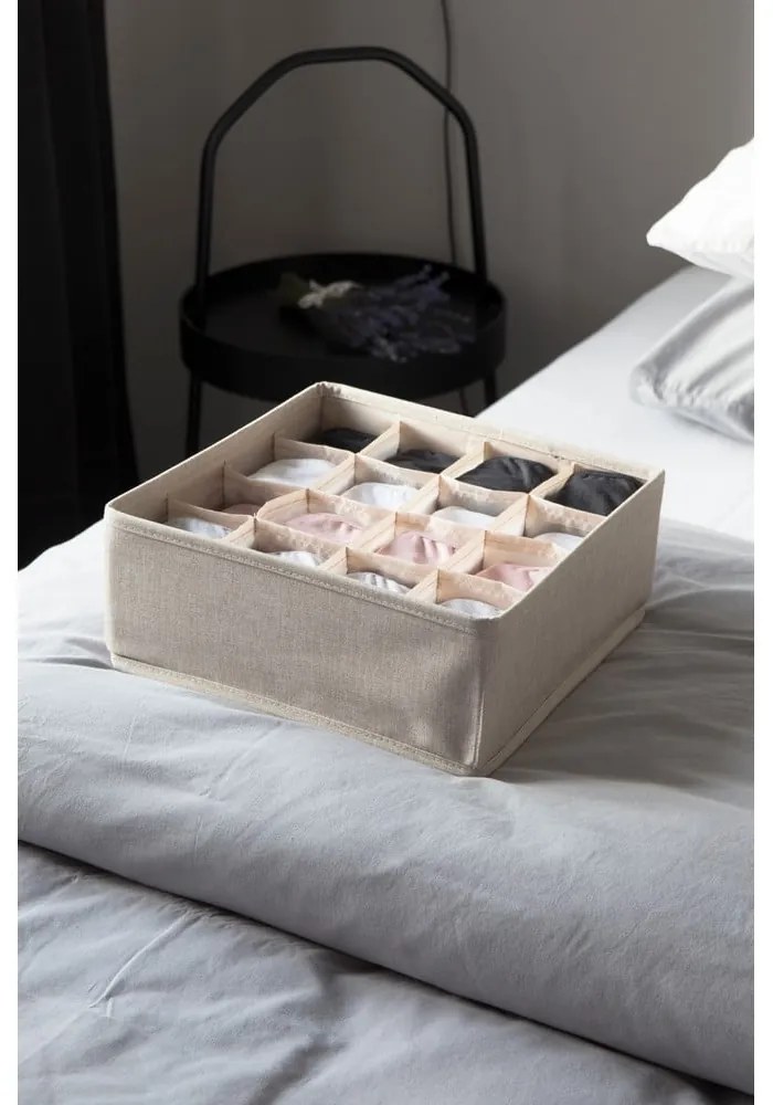 Béžový organizér do zásuvky s 16 priehradkami Bigso Box of Sweden Drawer