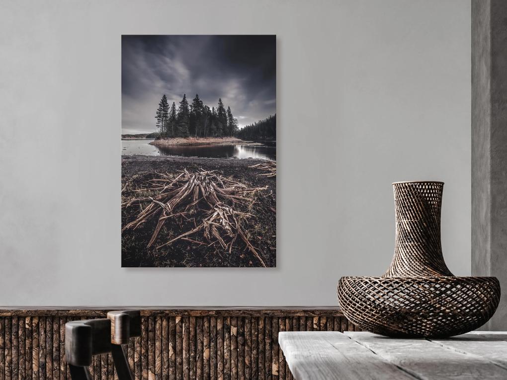 Artgeist Obraz - Wooded Island (1 Part) Vertical Veľkosť: 80x120, Verzia: Premium Print
