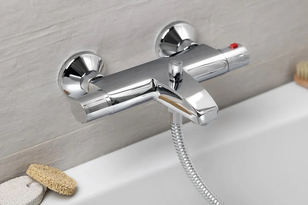 Aqualine Aqualine, ACTION nástenná sprchová termostatická batéria, chrómová, MB155