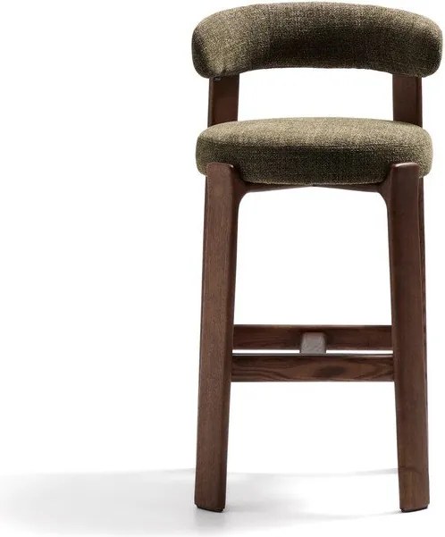 Zelená/v tmavo prírodnej farbe barová stolička z jaseňového dreva (výška sedadla 75 cm) Granite – Kave Home
