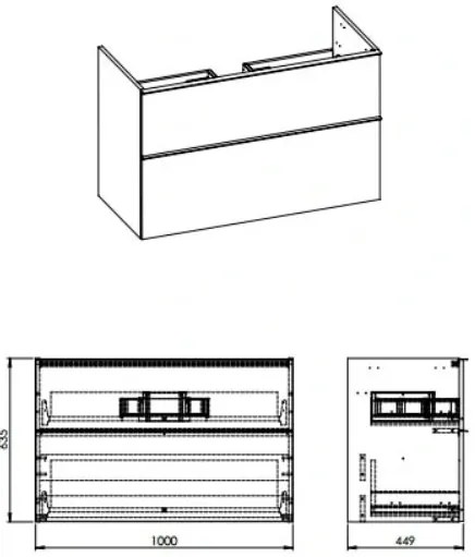 Elita Look, umývadlová skrinka 100x45x64 cm 2S PDW, biela matná, ELT-167598