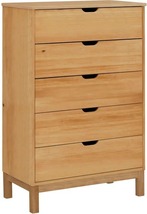 Vysoká komoda z borovicového dreva v prírodnej farbe 113x39 cm Post – Støraa