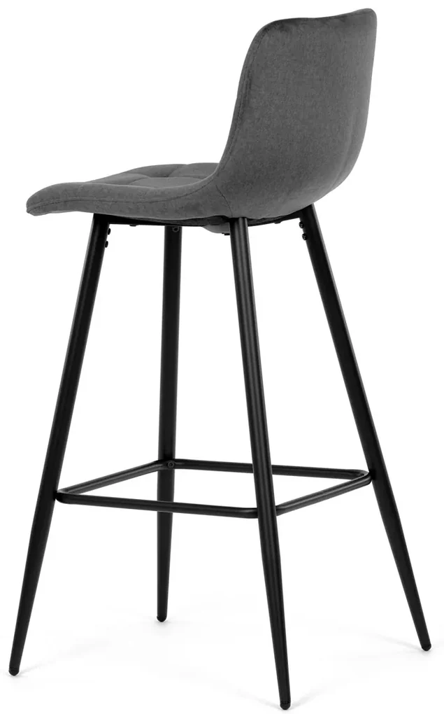 Autronic - Židle barová, šedá látka, čtyřnohá kovová podnož, černý mat - AUB-X7015 GREY2