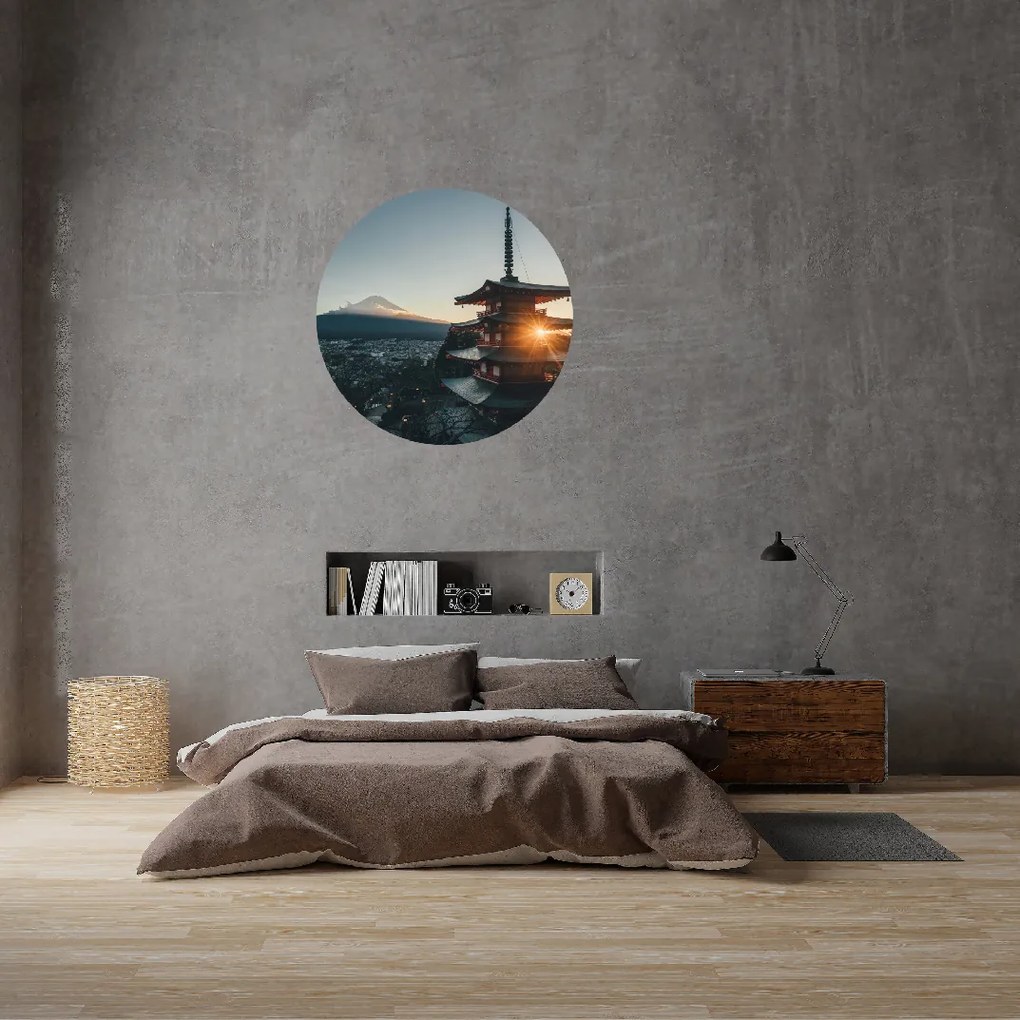 PIPPER. Textilná kruhová nálepka na stenu "Japonsko 2" Veľkosť: 60 cm