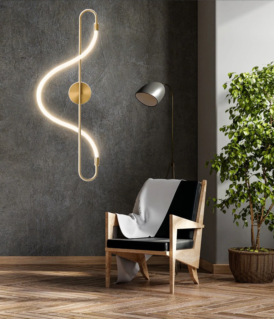 Toolight Toolight, LED nástenné svietidlo 25W APP858-W Long Gold, zlatá, OSW-03995