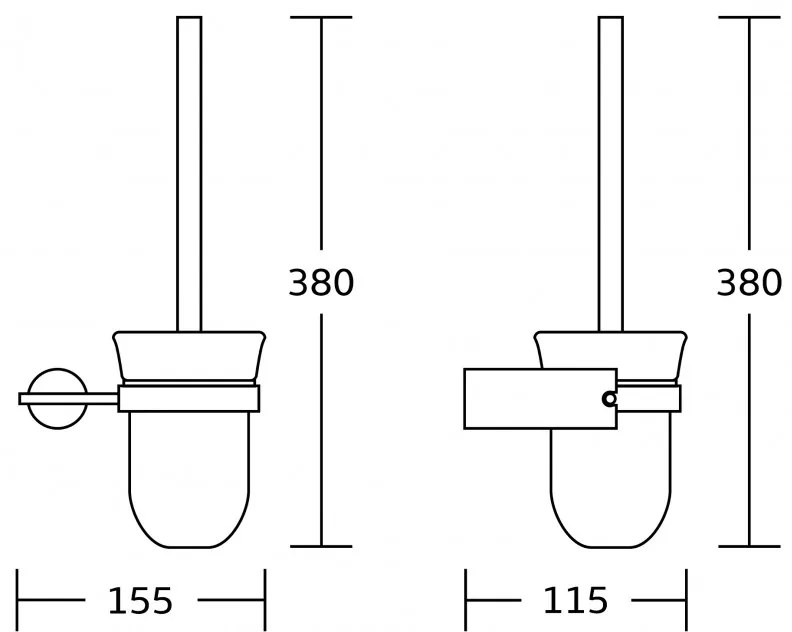 Mexen príslušenstvo, Aron wc kefa čierna/ružová zlatá, 7088150-67