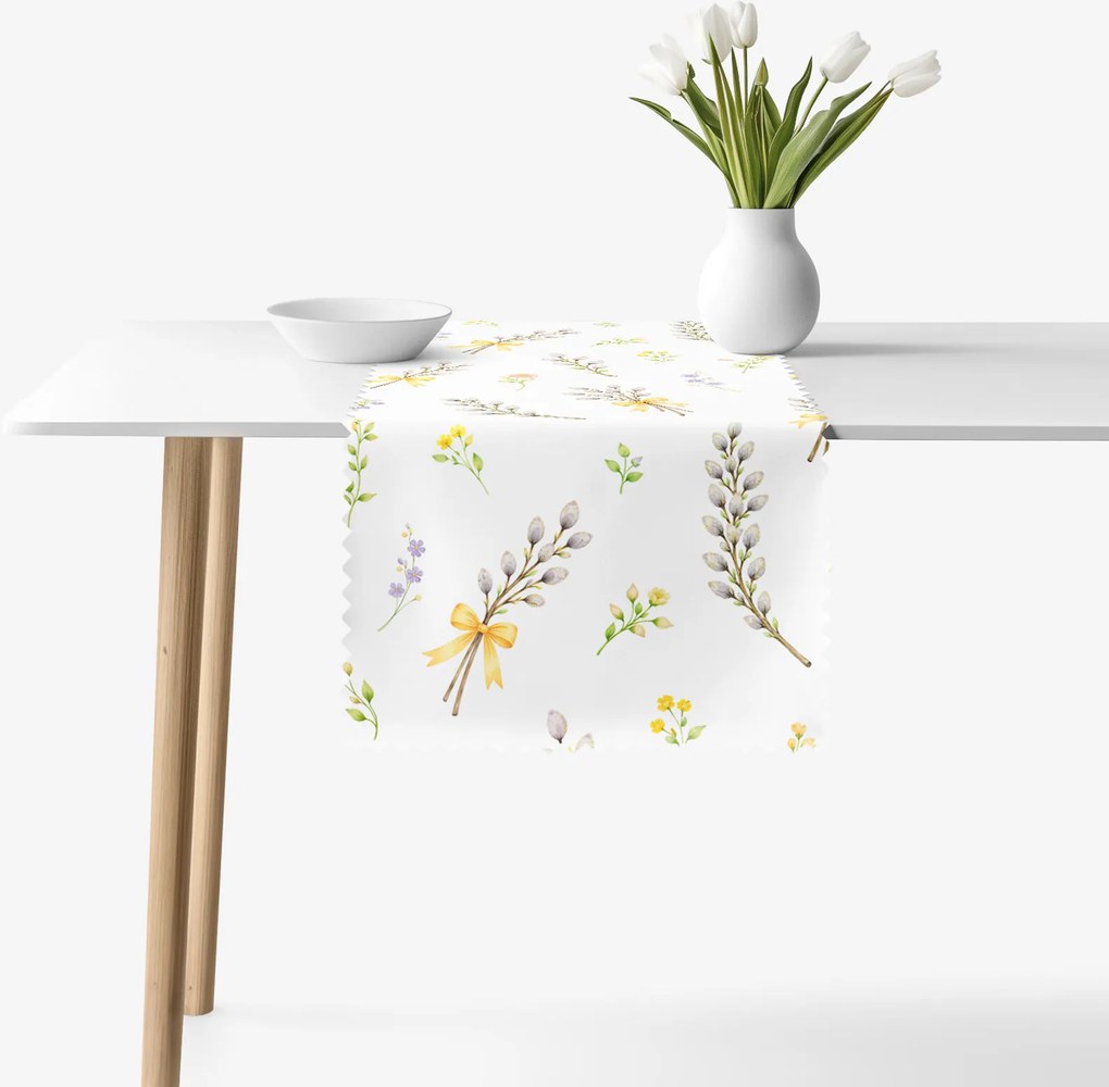 Goldea veľkonočný behúň na stôl teflónový - bahniatka 50x180 cm