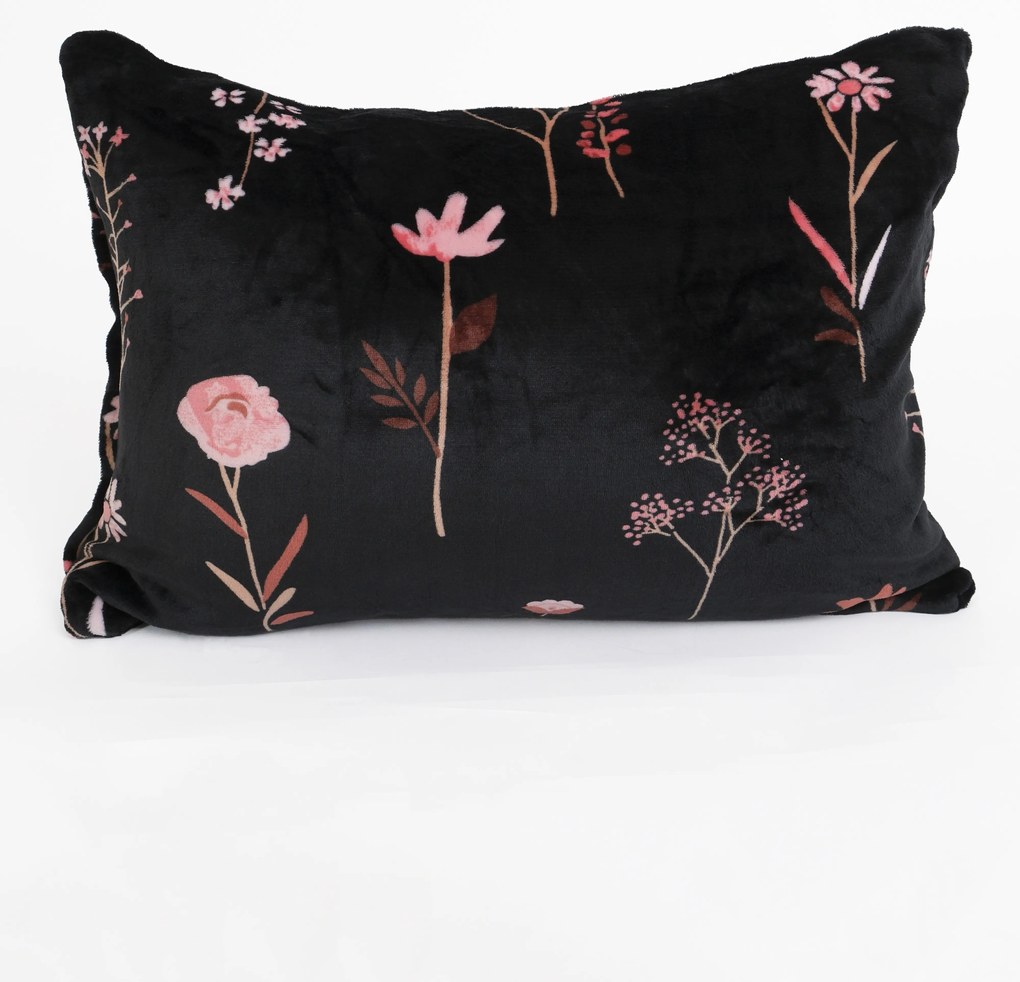 Obliečka na vankúš mikroplyš Exclusive 50 × 70 cm - Vlčie maky čierne