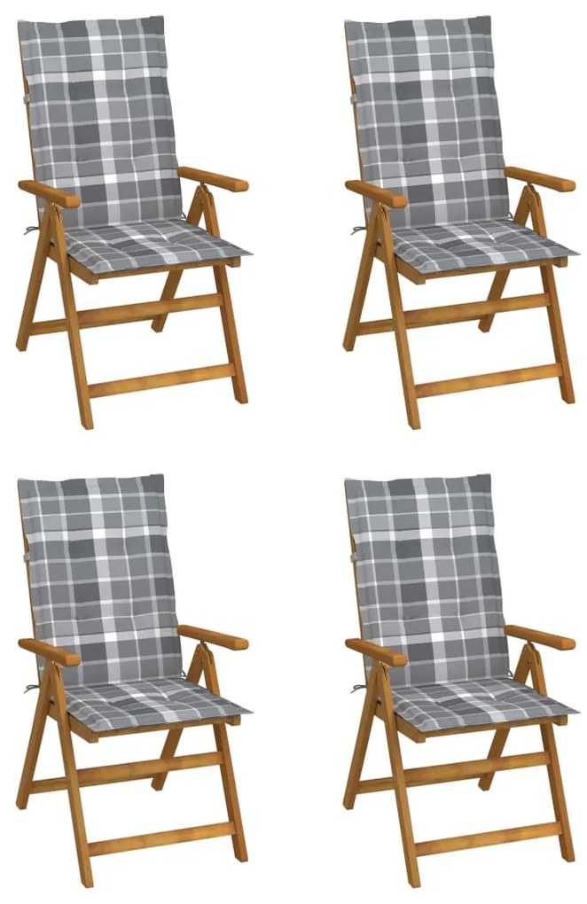 Záhradné sklápacie stoličky 4 ks s podložkami akáciový masív 3065361