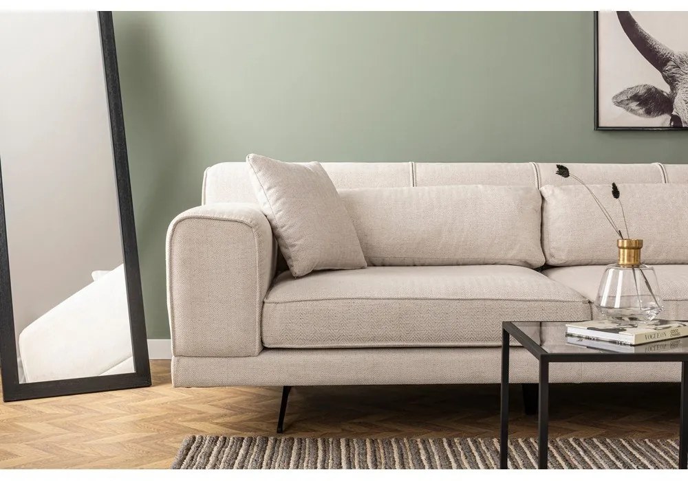 Svetlobéžová rohová pohovka Artie Jivago, pravý roh