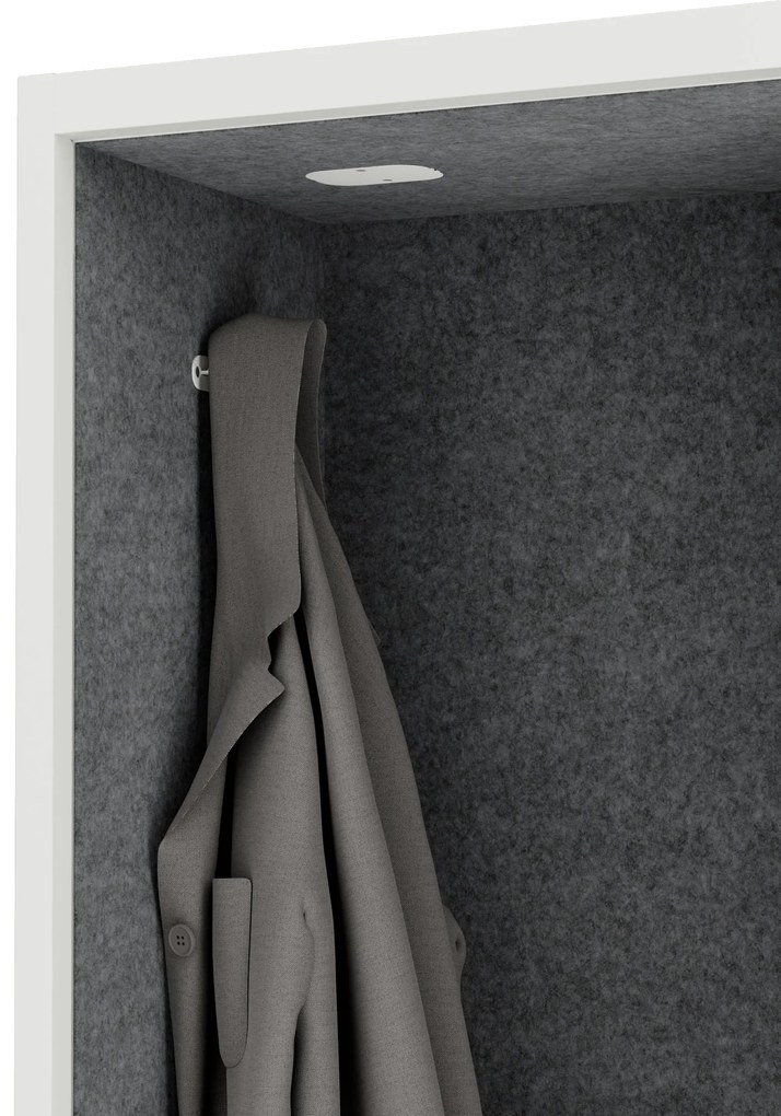 Akustická kabína SALLY MentalBox 1150 mm – biely korpus, tmavosivé sedadlo