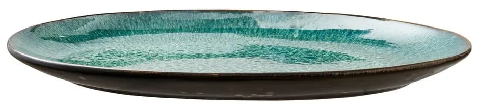 Zelený/čierny servírovací kameninový tanier Gastro Green/Black – Bitz