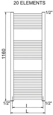 Kúpeľňový radiátor Cordivari Lisa 22 138,5x60 cm