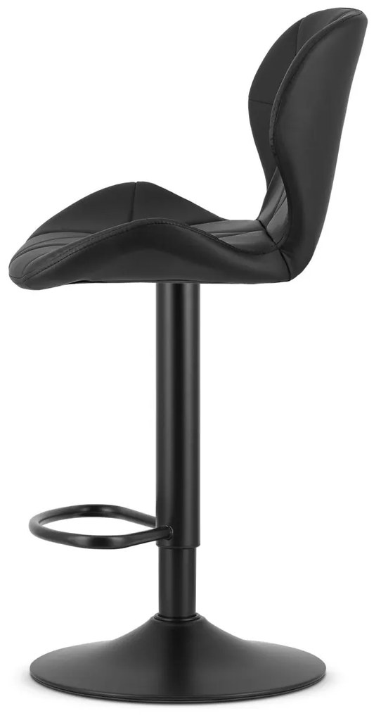 AKCIA Barová stolička z eko kože s čiernou nohou WEST, čierna II. akosť