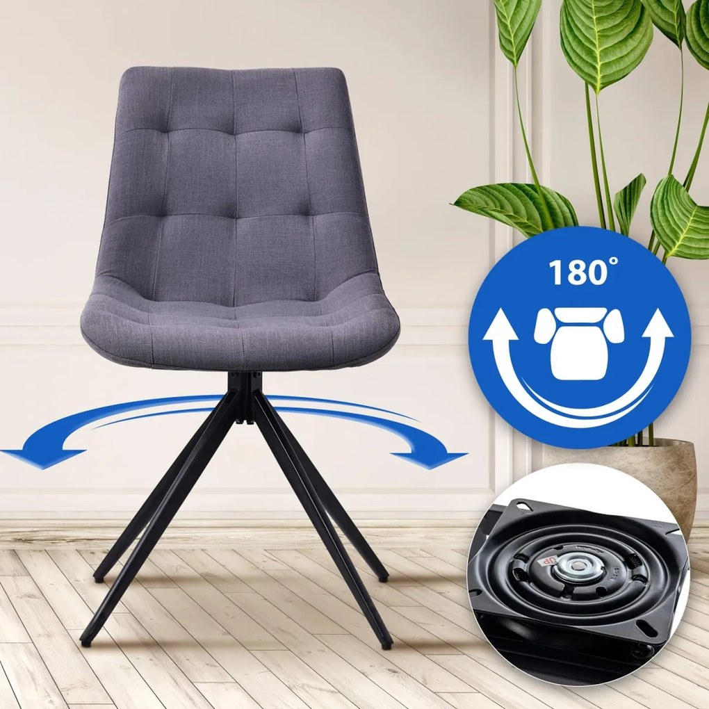 Jedálenská stolička Merna - látka - Tmavo sivá