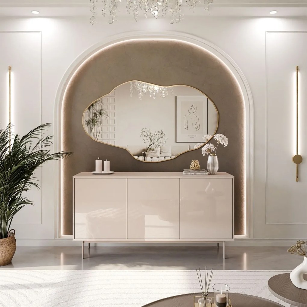 KOMODA ALWIN NA PODSTAVCI KAŠMÍR VYSOKÝ LESK 154 cm