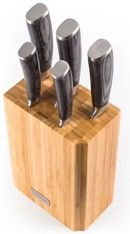 G21 Gourmet Stone 5-dielna sada nožov + bambusovýblok
